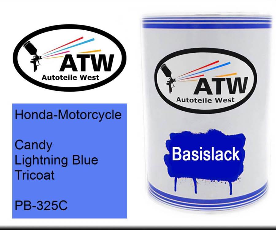 Honda-Motorcycle, Candy Lightning Blue Tricoat, PB-325C: 500ml Lackdose, von ATW Autoteile West.